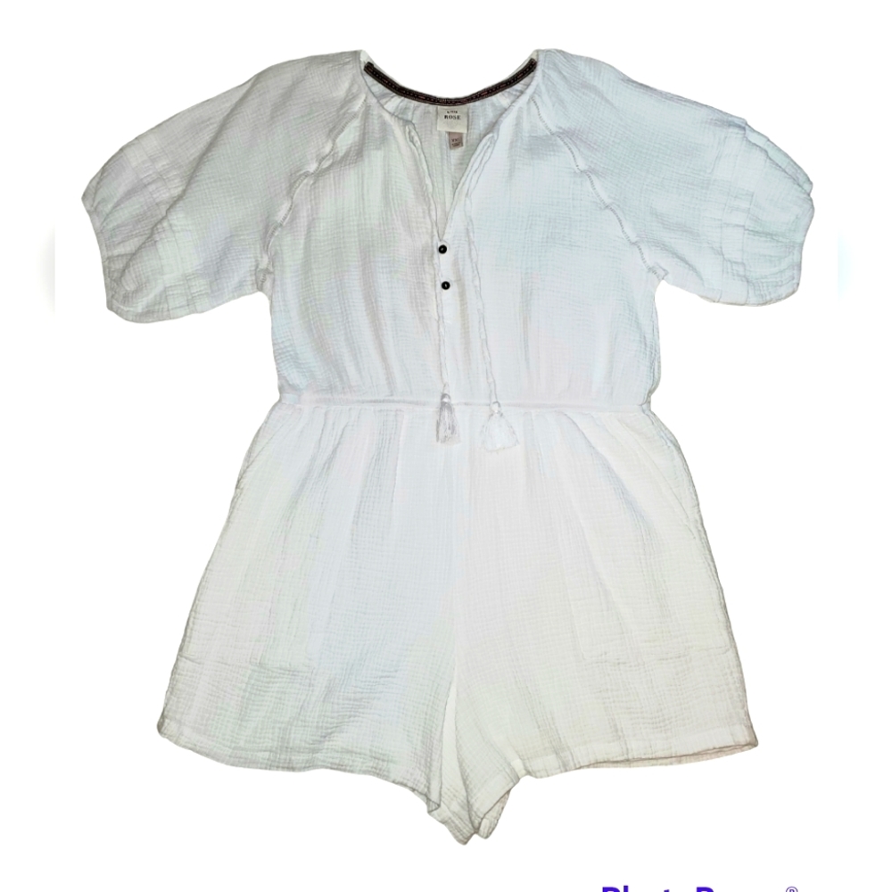 NWOT Knox Rose White Gauze Romper XXL